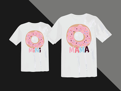 mama mini donuts day creative t shirt design for mom and baby