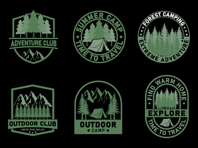 adventure club, summer camp art for t shirt, logo, print adventure club creative forest camp forest camping illustration logo mountain outdoor camp print summer camp t shirt travel