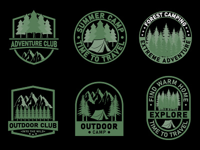 adventure club, summer camp art for t shirt, logo, print