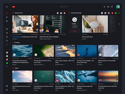 Youtube Redesign Concept - Dark theme | Part 2 black dark colors dark mode dark theme dark theme redesign dark theme ui dark ui dark ui ux design 2021 google gura nicholson red redesign ui user experience user interface web design website youtube youtube redesign