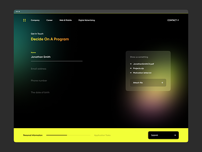 Miami ad school tbilisi - Get in touch ad school application art direction colorfull courses dark more dark theme education forms get in touch get started gradient gura nicholson miami ad school miami ad school tbilisi miami ad school tbilisi school user interface 2021 website website design