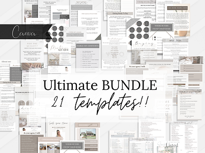 Real Estate Bundle canva template home buyer guide home seller guide real estate checklist real estate flyer real estate marketing real estate presentation real estate template realtor marketing realtor template