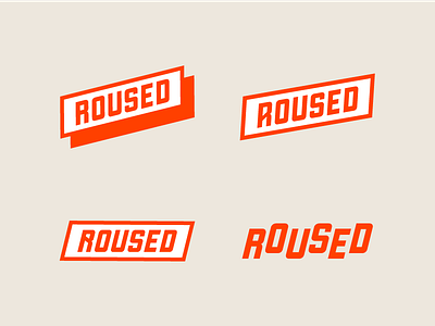 Roused Logo aggressive badass branding disrupt identity logo mark roused symbol typography women word mark