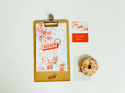 ROUSED branding donuts feminism identity layout menu packaging restaurant type