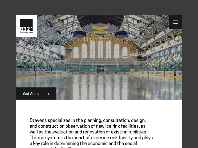 B32 Website engineering hockey homepage ice ice rink landing page portfolio responsive design ui deisgn web design
