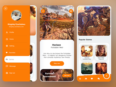 UI Interface of a Game App