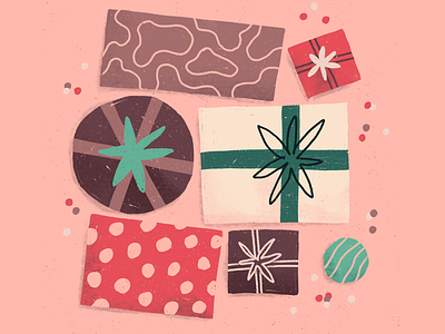 Gift boxes birthday boxes christmas gifts holidays illustration present procreate