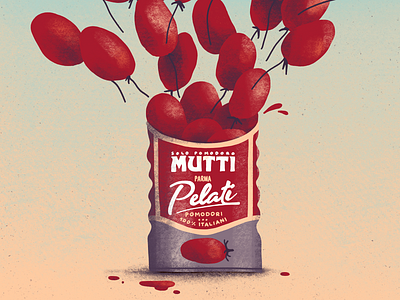 Mutti canned food illustration pomodoro procreate tomato tomatoes