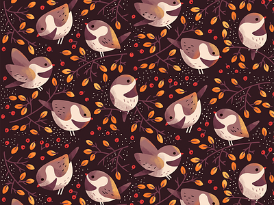 Birds Seamless Pattern