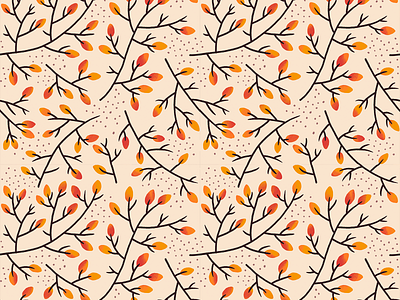 Autumn Seamless Pattern light autumn digital illustration floral illustration leaves pattern plants procreate repeat pattern seamless pattern surface pattern