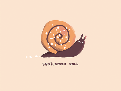 Snailamon Roll character character design cinnamon roll digital illustration illustration procreate snail