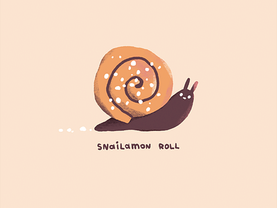 Snailamon Roll character character design cinnamon roll digital illustration illustration procreate snail