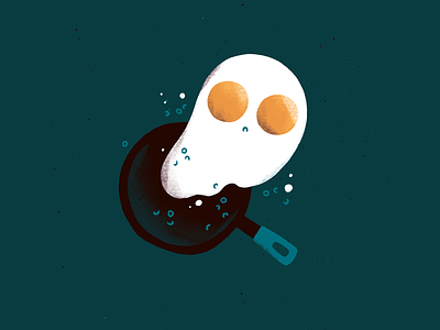 Spooky Breakfast — Eggs breakfast digital illustration eggs food food illustration fried eggs ghost illustration pan procreate spooky