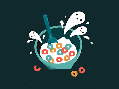 Spooky Breakfast — Cereal breakfast cereal digital illustration food food illustration ghost illustration milk procreate spooky