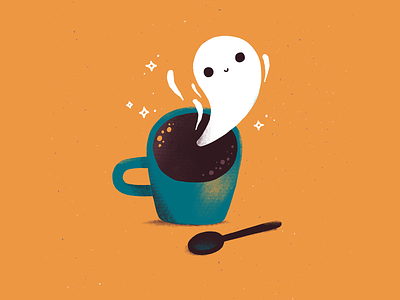 Spooky Breakfast — Coffee beverage breakfast coffee cup digital illustration food illustration ghost illustration procreate spooky