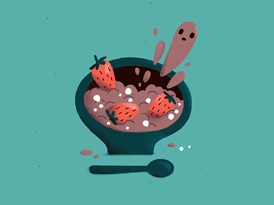 Spooky Breakfast — Oatmeal breakfast digital illustration food food illustration ghost illustration oatmeal oats porrige procreate spooky