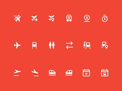 Icons for Kaspi.Travel app app app concept digital digital design flight app flight booking flight search flights icon icon set icons mobile app mobile app design red travel travel app ui ui design ux ux design