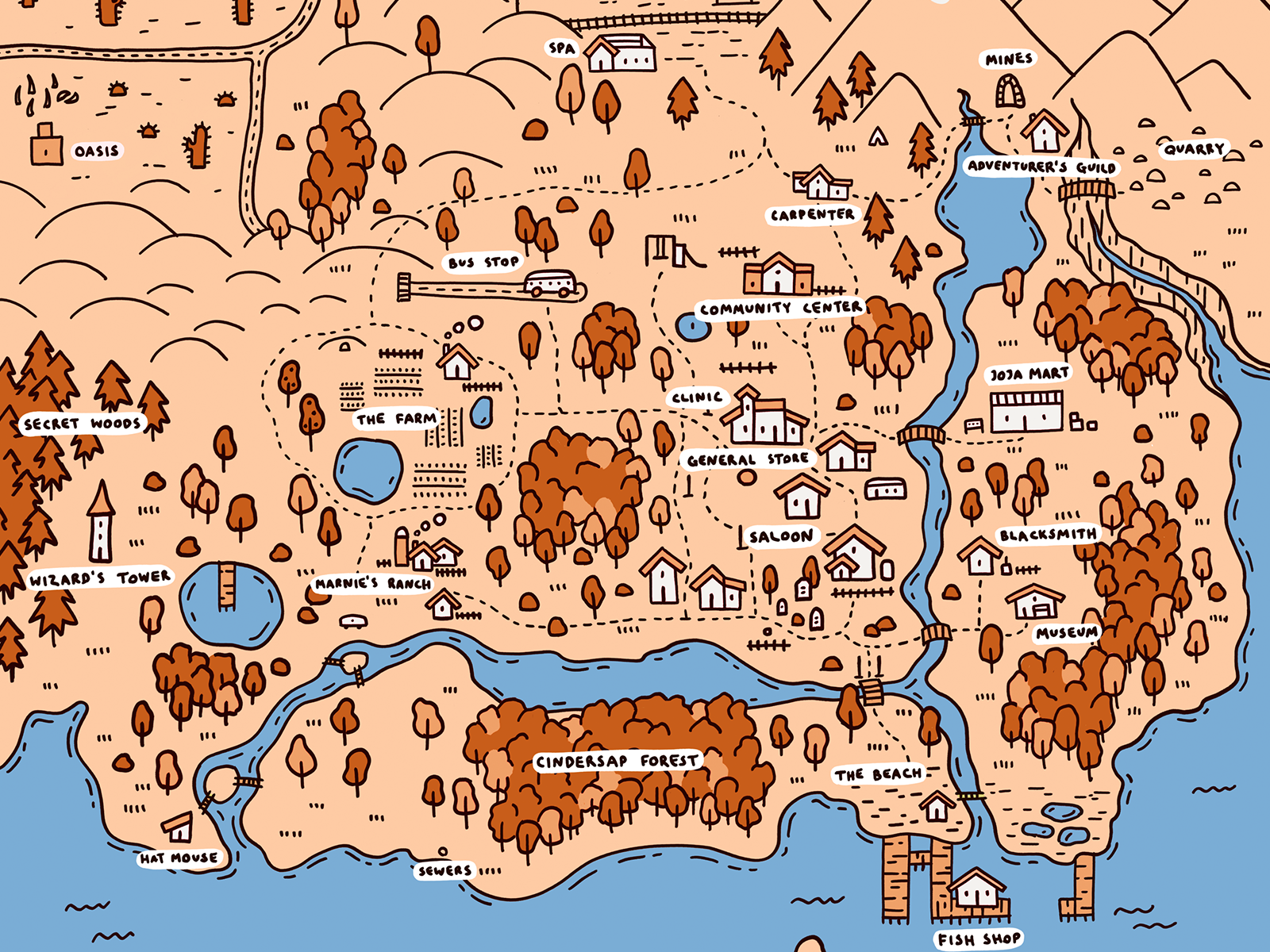 Stardew Valley Map By Sasha Kolesnik On Dribbble