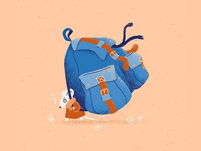 Pack Rat adventure backpack character character design digital art digital illustration illustration mouse pack procreate procreate art rat texture tiny tourist travel