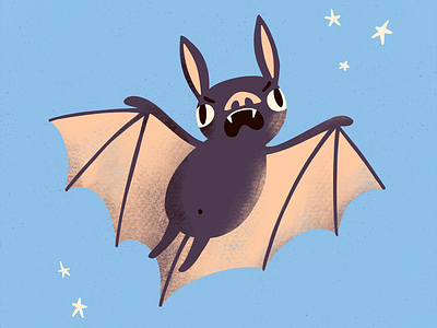A bat angry animal illustration bat character character design digital art digital illustration emotions illustration procreate procreate art