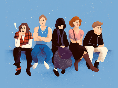 The Breakfast Club 80s brat pack breakfast club character classics digital art digital illustration fanart illustration movies nostalgia people procreate procreate art school