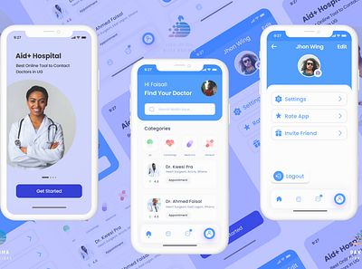 Aid+ Hospital design graphic design ui ui design ui ux uiux