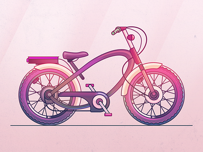 Bicycle illustration bicycle design illustraion pink ui