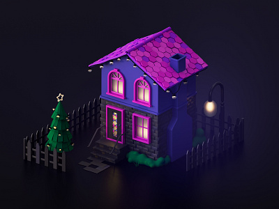 C4D House illustration