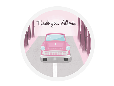Hello Dribbble! car debut first shot forest illustration thanks