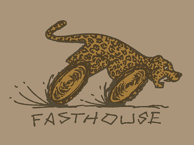 Fasthouse Leopard handdrawn illustration vector