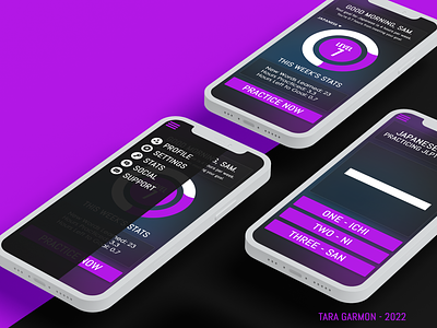 Dark UI Design for Language App app design graphic design ui ux