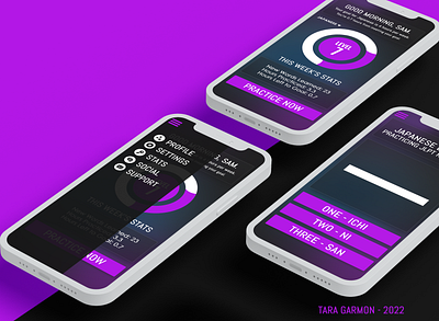 Dark UI Design for Language App app design graphic design ui ux