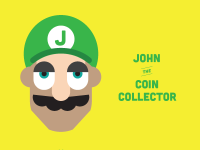 John the Coin Collector illustration luigi nintendo portrait series spoof