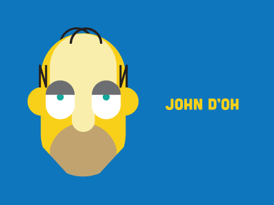 John D'oh homer illustration portrait series simpson spoof