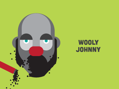 Wooly Johnny illustration portrait series spoof wooly willy
