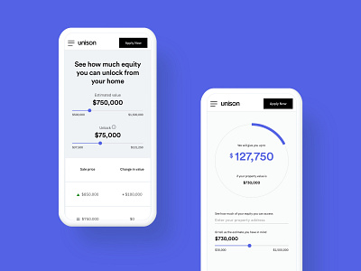 Unison - Calculators buy calculator equity home house mobile responsive sell slider unison web
