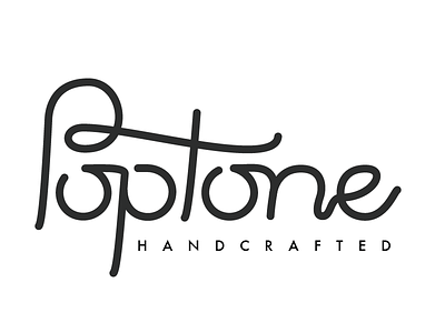 Poptone Logo branding handmade logo