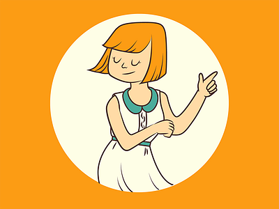 Let a girl dance! dancing girl illustration orange
