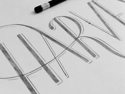 Harvest hand lettering typography work in progress