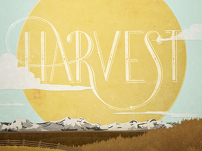 Harvest cbc music hand lettering illustration poster