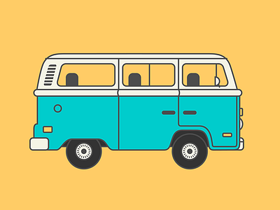 VW Bus bus illustration van vw