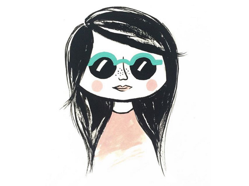 Gouache portrait girl summer portrait gouache illustration