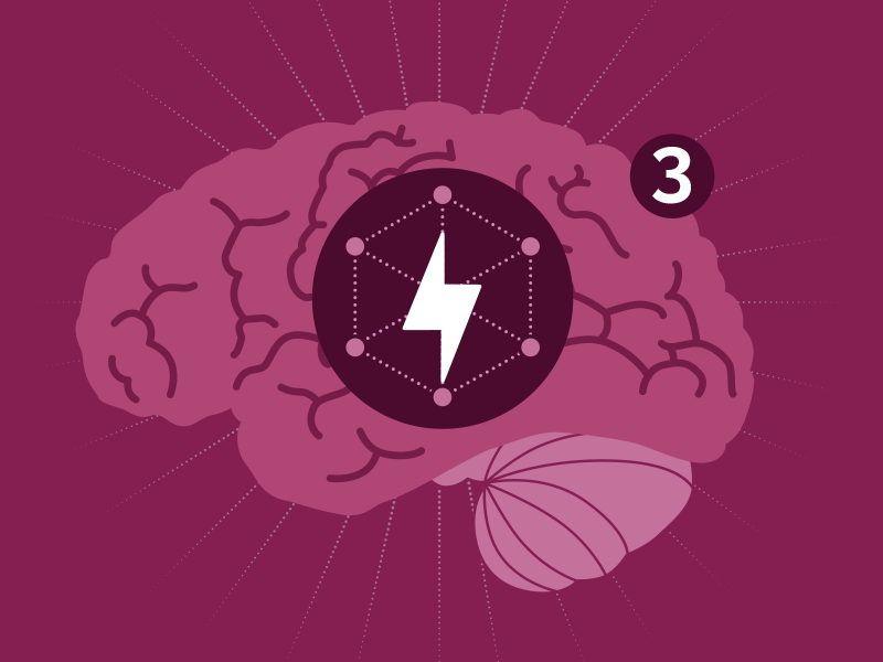 Powering the brain illustration infographic focus energy brain