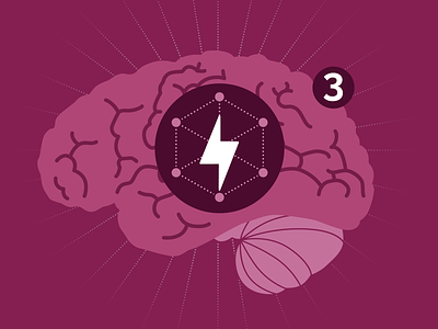 Powering the brain brain energy focus illustration infographic