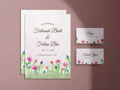 Wedding invitation, watercolor inspiration design graphic design painting watercolor