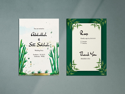 Bamboo watercolor wedding invitation design graphic design illustration invitation painting watercolor