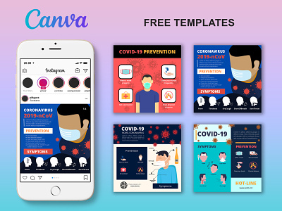 Covid-19 Education Free Canva Social Media Templates canva covid design graphic design post social media