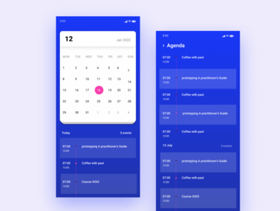 Calendar App Design by Shahzad Ahmad on Dribbble