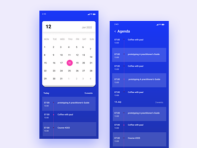 Calendar App Design by Shahzad Ahmad on Dribbble