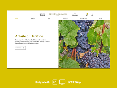 New Hall Vineyards Website Redesign Concept